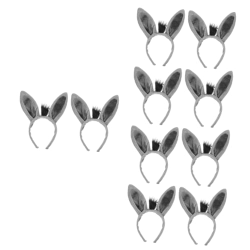 COLLBATH 10 Stk Kleines Esel-Stirnband Tier-Esel-Ohr-Stirnband Süßes Haarband mit Eselsohren Kuh Tierkopf Haarreif Verkleidung Kopfschmuck Tierohren-Haarschmuck süße Stirnbänder Stoff Grey COLLBATH 10 Stk Kleines Esel-Stirnband Tier-Esel-Ohr-Stirnband Süßes Haarband mit Eselsohren Kuh Tierkopf Haarreif Verkleidung Kopfschmuck Tierohren-Haarschmuck süße Stirnbänder Stoff Grey von COLLBATH