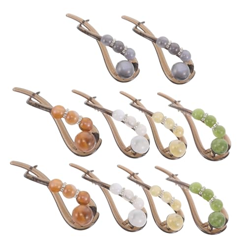 COLLBATH 10 Stück Haartrockner Brötchenhersteller für Mädchen Perlenklauenclip gedrehte Haarspangen Pferdeschwanz-Schnallenclip Hochsteckfrisur-Werkzeuge Haarfangclips künstlicher Kristall von COLLBATH