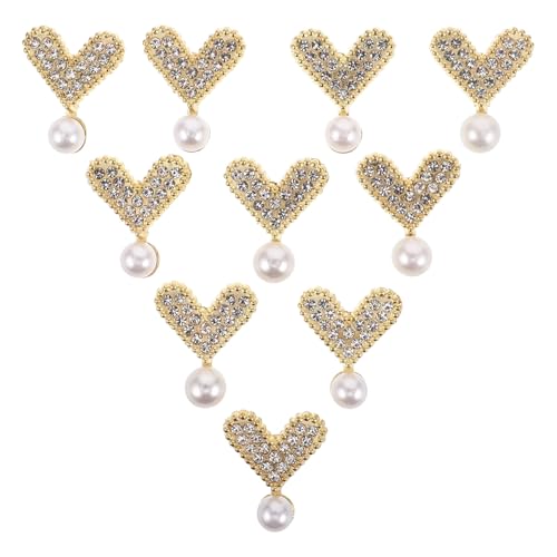 COLLBATH 10 Stück Herzbrosche: Perlen-Reversnadel, Liebesbrosche – Schalnadel-Clip, Braut-Corsage, Hochzeitsfeier, Kleidungszubehör für Frauen, Freundin, Mutter von COLLBATH