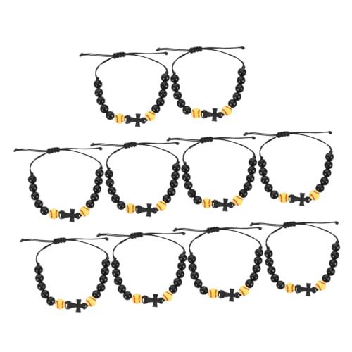 COLLBATH 10stücke Sport-perlenarmbänder Mit Holzkreuz Softball-baseball-armbänder Für Junge Mädchen Und Erwachsene Bequemer Sportschmuck Für Alltag Und Sport von COLLBATH