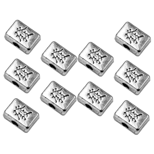 COLLBATH 10 Stück Mahjong Armband Anhänger für Anhänger in Mahjong-Form Mahjong-Schmuck Erwachsene Mahjong-Anhänger sortiert schmuck stecker kleine Reize Legierung Silver von COLLBATH