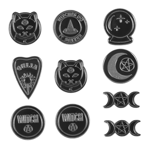 COLLBATH 10 Stücke Gothic Stil Schwarz Brosche Legierung Emaille Pin Set Mode Dekorative Brosche von COLLBATH