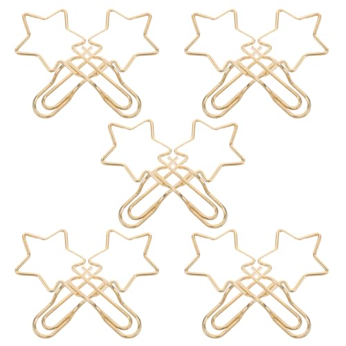 COLLBATH 10 Stück Sternförmige Metall Clips Multifunktionale Stifthalter und Lesezeichen für Notizbücher Planer und Journale für Schreibtisch und Zuhause von COLLBATH