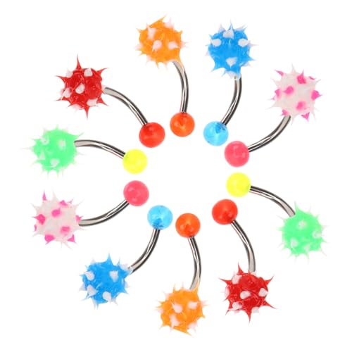 COLLBATH 10 Stück Teiliges Bauchnabelpiercing mit Motivkugeln Hautfreundlich Rostfrei Gemischt Modischer Körperschmuck für Damen Langlebig und Angenehm zu Tragen von COLLBATH