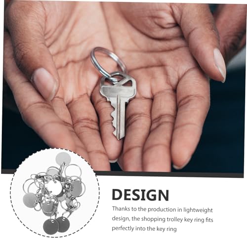 COLLBATH 10 Stück Teiliges Edelstahl Schlüsselanhänger Einkaufswagen-chips Langlebig Rostfrei Praktisches Design für Familie Freunde Alltagsschlüsselbund Anhänger von COLLBATH