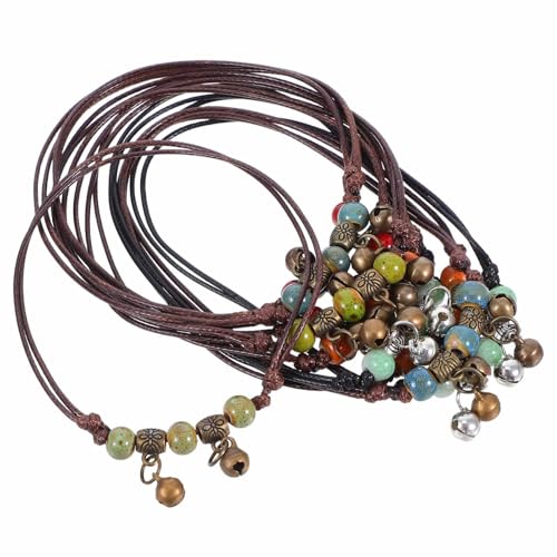 COLLBATH 10stücke Geflochtene Fußkettchen Für Damen Aus Porzellanperlen Boho-Vintage-schmuck Verstellbar Geeignet Für Verschiedene Knöchelgrößen Für Urlaub Und Alltag von COLLBATH