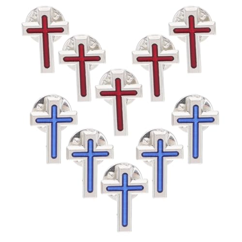 COLLBATH 10stücke Kreuz Zur Erstkommunion Religiöse Anstecknadeln Aus Metall Jesusbrosche Als Kirchgastgeschenk Brustnadel Für Männer Und Frauen Emaille-kreuznadel Für Besondere von COLLBATH