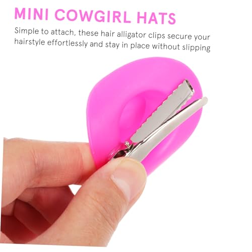 COLLBATH 10 Stück Teiliges Mini Cowgirl Hut Haarklammern Kleine Bunte Haarclips für Damen Vielseitige Western Haaraccessoires Einfache Anwendung für Partys und Halloween von COLLBATH