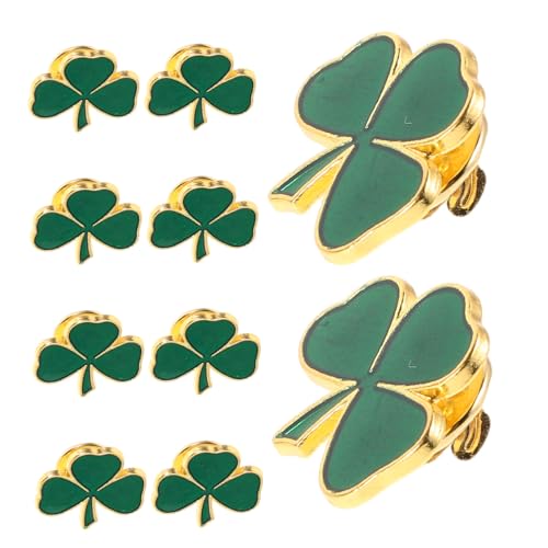 COLLBATH 10stücke Grünes Kleeblatt-anstecknadel Für St Patrick's Day Drei-broschen Für Damen Vielseitige Kostüm-accessoires Und Deko Für Feiern Und Paraden von COLLBATH