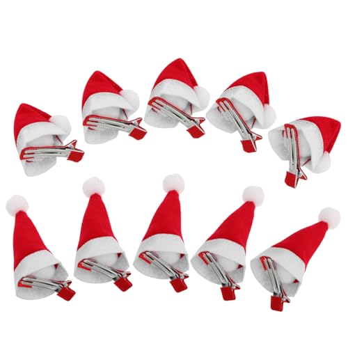 COLLBATH 10 Stück Weihnachts-haarspangen Haarklammern Mit Krokodilklemme Rote Party-haar-accessoires Für Kinder Teenager von COLLBATH