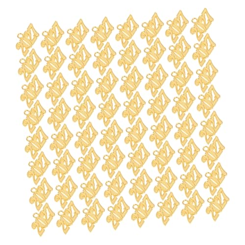 COLLBATH 100 Stück Teiliges Jahr Charms für DIY Schmuckherstellung Goldfarbene Quasten anhänger für Halsketten Armbänder und Ohrringe für Silvester und Abschlussfeiern von COLLBATH
