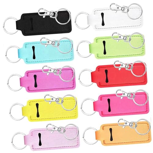 COLLBATH Lippenstifthalter-schlüsselanhänger Lippenbalsam-Schutz-Halter 10 Sätze Lippenstift-hüllen Tragbar Einfach Zum Befestigen An Tasche Oder Rucksack von COLLBATH
