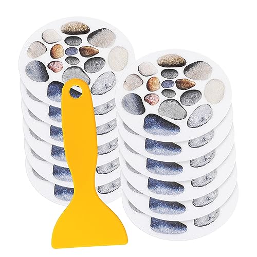 COLLBATH 12 Blatt Rutschfeste Badewannen Aufkleber Bunte Stein Designs mit Schaber Selbstklebend Rutschhemmend für Dusche und Badewanne Sicherer für Erwachsene und Gewerbliche Nutzung von COLLBATH