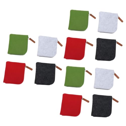 COLLBATH 12stücke Filz-münzbeutel Für Mädchen Mini Geldbörse Mit Reißverschluss Rot Grün Und Dunkelgrau Praktische Aufbewahrung Für Münzen Schlüssel Und von COLLBATH