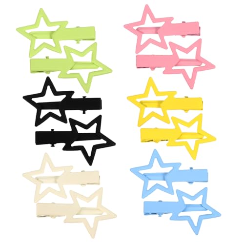 COLLBATH 12 Stck Teiliges Kleine Metall Haarklammern in Candy Farben mit Sternform Leichte Dekorative Haarspangen für Mädchen Langlebig und Bruchfest als für Teenager und Alltag von COLLBATH