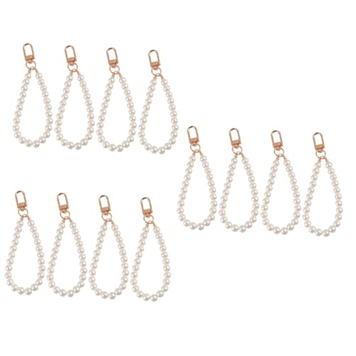 COLLBATH 12 STK Schlüsselanhänger metallisches Portemonnaie Perle Handtasche Schlüsseletui Autoschlüsselringe aus Perlen Perlenarmbänder pkw anhänger gebraucht kfz anhänger Plastik Weiß von COLLBATH