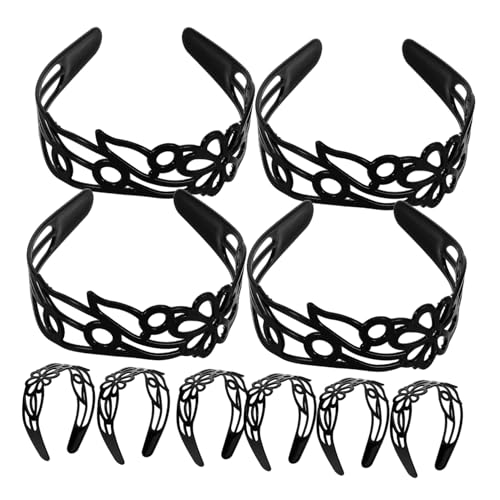 COLLBATH 12stücke Breites Blumenstirnband Schwarz Für Damen Aus Kunststoff Mit Blumenmustern Stirnbänder Für Hochzeiten Festivals Und Make-up-spa von COLLBATH