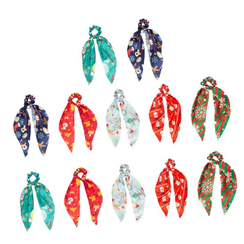 COLLBATH 12 Stück Teiliges Christmas Scrunchies aus Hochwertigem Elastische Haargummis mit Weihnachtlichen Motiven Dehnbar und Langlebig Haarbänder für Damen Festliche Ponytail Holder mit von COLLBATH