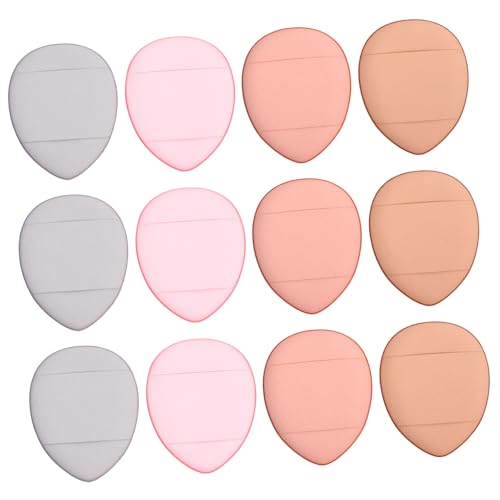 COLLBATH 12 Stück Teiliges Mini Puderquaste Finger Make up Schwämme für Foundation und Concealer Bunte Kosmetische Schminkschwämme für Frauen Sanft und Sparsam im Verbrauch von COLLBATH