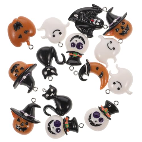 COLLBATH 14 Stück Teiliges Halloween Resin Charms Leichte Langlebige Schmuckanhänger mit Einzigartigem Lebensechtem Design für DIY Schmuck und Kreative Bastelprojekte Zufällige von COLLBATH