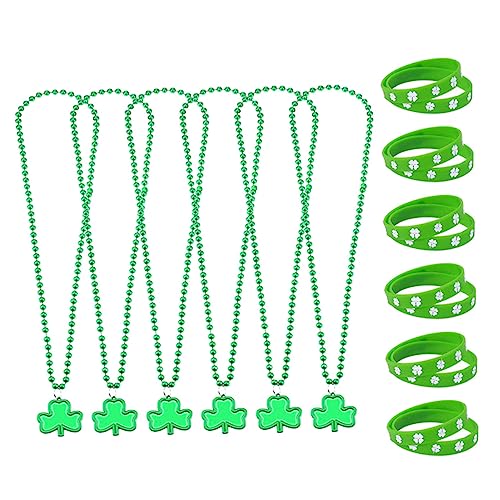 COLLBATH 18 Stück Teiliges Set Kleeblatt Armband und Halskette für Patrick's Day Festival Wristbands und Schmuckzubehör Armbänder für Partys und Kostümveranstaltungen von COLLBATH