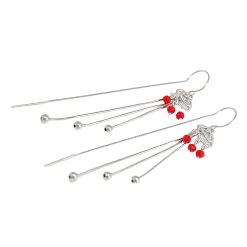 COLLBATH 1Paar Silber Retro Quasten Ohrringe Lange Kettenohrhänger für Damen Elegantes Ohrzubehör Partys Cooles Design Hochwertigem Silber von COLLBATH