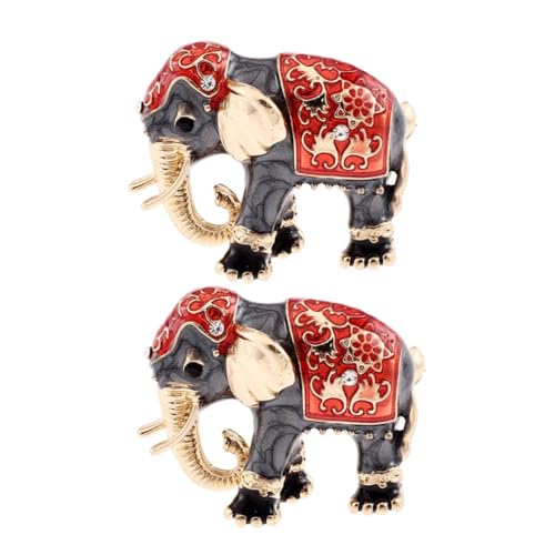 COLLBATH 1Stk Elefantenbrosche graceling gracy clip Strass-Brosche Strasskorsage brosche damen Persönlichkeitsbrosche für Frauen Elefant Brustnadel gemalt Brosche Kleidung Stift rot von COLLBATH