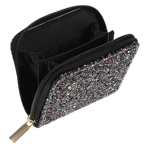 COLLBATH Kreativer Damen Geldbeutel Glitzer Mit Reißverschluss Kompakte Kosmetiktasche Für Karten Und Kleingeld Für Unterwegs Silber von COLLBATH