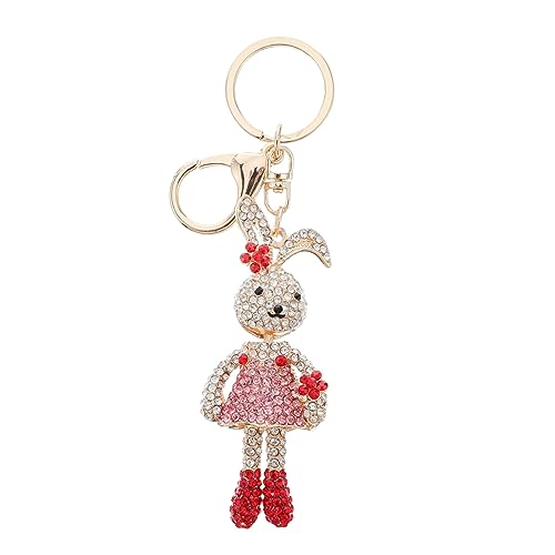 COLLBATH Schlüsselanhänger Hase Form Mit Glitzer Strass Kreativer Auto Anhänger Aus Schöner Schlüssel Ring Für Ostern Party Dekoration von COLLBATH