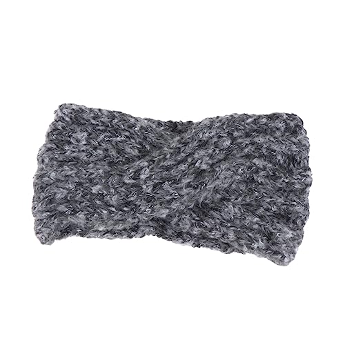 COLLBATH Schwarzes Breites Stirnband Aus Wolle Gestrickt Winterlicher Haarreif Modischer Kopfschmuck Für Damen von COLLBATH