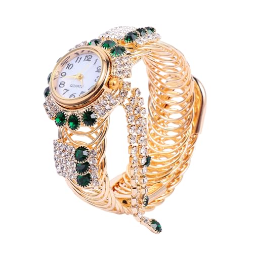COLLBATH Kreative Armbanduhr Für Damen Quarz-Armbanduhr Mit Glänzendem Metallarmband Für Alltag Und Besondere Anlässe Perfektes Für Frauen Grün COLLBATH Kreative Armbanduhr Für Damen Quarz-Armbanduhr Mit Glänzendem Metallarmband Für Alltag Und Besondere Anlässe Perfektes Für Frauen Grün von COLLBATH