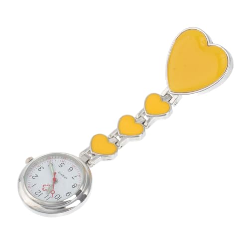 COLLBATH 1stk Mode Hängende Uhr Blaulicht-Taschenlampe Zweite Bräunen Krankenschwestern Uhren Zubehör Taschenlampenstift Roségoldene Uhr Medizinisch Stifte Für Krankenschwestern Herz Yellow von COLLBATH