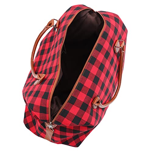 COLLBATH 1stk Reisetasche Gepäck Karierte Tasche Rot-schwarz Karierte Handtasche -geldbörse Mama Windel Fitnessstudio-Handtasche Segeltuch Groß Aufbewahrungstasche Einkaufen COLLBATH 1stk Reisetasche Gepäck Karierte Tasche Rot-schwarz Karierte Handtasche -geldbörse Mama Windel Fitnessstudio-Handtasche Segeltuch Groß Aufbewahrungstasche Einkaufen von COLLBATH