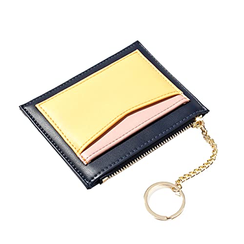 COLLBATH 1stück Fashion Damen Geldbörse Mit Reißverschluss Splice Design Pu-Leder Multi-kartenhalter Blocking Wallet Für Frauen Dunkelblau von COLLBATH