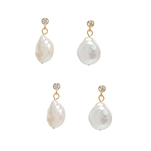 COLLBATH 2paare Barockperlen Ohrstecker Für Damen Perlenschmuck Ohrringe Für Besondere Anlässe Wie Hochzeiten Valentinstag Und Geburtstage Stilvolle Ohrringe Mit Einzigartigem Design von COLLBATH