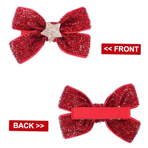 COLLBATH 2 Paar Haargummi Mädchen Schleifen Mädchen Haarspangen Weihnachten Haarspangen Weihnachten Haarspange Kleinkind Krawatten Weihnachtsschleife Stirnbänder Xmas von COLLBATH