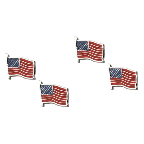 COLLBATH 2 Paare American Flag Manschettenknöpfe für Herren Stilvolle Moderne Cufflinks Ergänzung für Besondere Anlässe Einfach zu Bedienen für Patriotische Anlässe Hochwertige Verarbeitung von COLLBATH