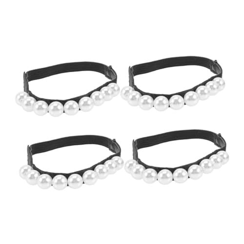 COLLBATH 2 Paare Elastische Perlen-schuhbänder für High Heels Abnehmbare Anti-löse Schnürsenkel mit Dekorativen Perlen Rutschfeste Bindebänder für Sicheren Halt bei Damen-schuhen Vielseitig von COLLBATH