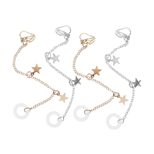 COLLBATH 2 Paare Lange Ohrclips Ohrhänger Kabellose Ohrhörer Halterung Ohrschmuck Silber Gold Leicht Tragbar Verhindert Verlieren Geeignet für Stilvolle Geschenkidee von COLLBATH