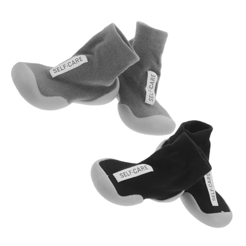 COLLBATH 2 Paare Lauflernsocken Schuhe Sanfte Sohle Atmungsaktiv Krabbelschuhe Rutschfest Babysocken Für Jungen Mädchen Innenbereich von COLLBATH