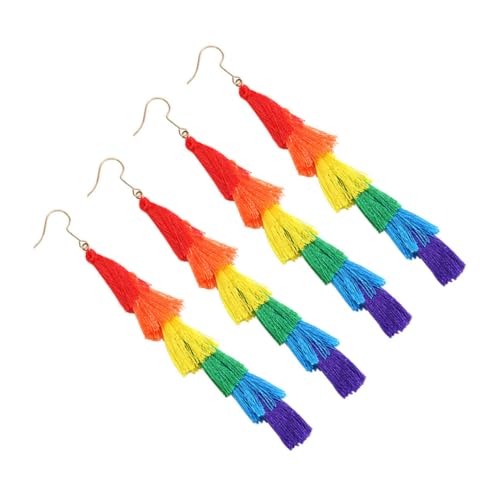 COLLBATH 2 Paare Ohrringe Reize Stellungnahme Quaste Klein Groß Polyester Colorful von COLLBATH