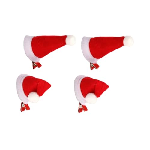 COLLBATH 2 Paare Weihnachtsmütze Haarklammern Damen Haarschmuck Weihnachten Haarnadeln für Mädchen Festliche Haarspangen Kreativ Bunter Haarschmuck von COLLBATH