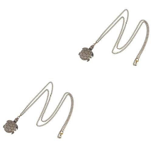 COLLBATH 2 STK Bronze Schildkröte Vintage Taschenuhr Herrentaschenuhr Quarz Halskette kreative Taschenuhr Herren-Digitaluhr Retro Uhr genschenkideen Kette Quarzuhr Retro-Uhr Zinklegierung von COLLBATH