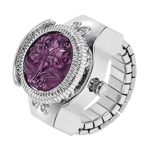 COLLBATH 2stücke Finger Uhr Für Damen Handgefertigte -Uhr Mit Rosen-Dekoration Und Tragbare Fingerringe Für Täglichen Gebrauch Und von COLLBATH