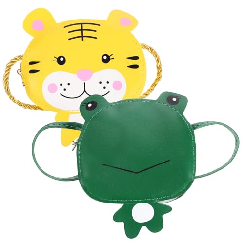 COLLBATH 2 STK Umhängetasche für Mädchen Kinder Geldbörse Rucksack für Kinder Mini-Geldbörse Geldbörsen Mini-Rucksack Münztüten für Mädchen Umhängetaschen für Mädchen Karikatur Tier Frosch von COLLBATH