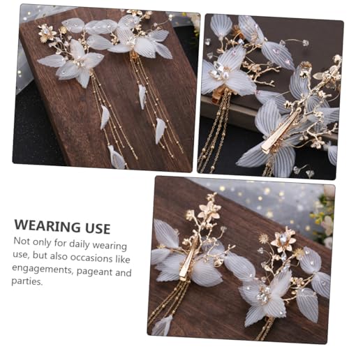 COLLBATH 2 STÜCK Chinesische Haarnadeln Weißer Falten tüll Haarschmuck Elegant Leicht Haltbar Damen Haarspangen für Alltag Festliche Anlässe von COLLBATH