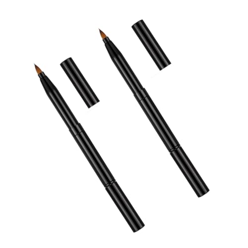 COLLBATH 2 STÜCK Doppelseitige Einziehbare Lippen Augen make up pinsel Wiederverwendbar Leicht zu Reinigen Doppelköpfig Vielseitig für Lippenstift Eyeliner Concealer Tragbar von COLLBATH