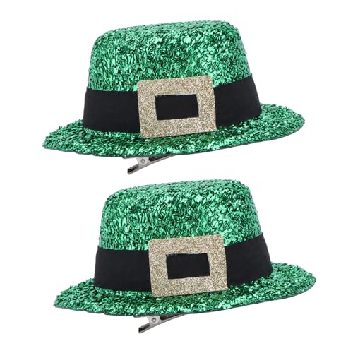 COLLBATH 2 STÜCK Patrick's Day Haarschmuck Teiliges Grüne Mini Party Hut Haarnadeln mit Metallclip Langlebige Pet Kopfbedeckung für Festliche Dekoration und Irische Feier von COLLBATH