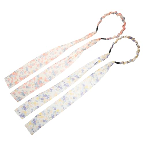 COLLBATH 2 STÜCK Verstellbare Blumen haarbänder mit Schleifen Weiche Haarschmuck accessoires für Frauen und Mädchen Integrierte Flechtstruktur Komfortabel und Vielseitig für Partys und von COLLBATH
