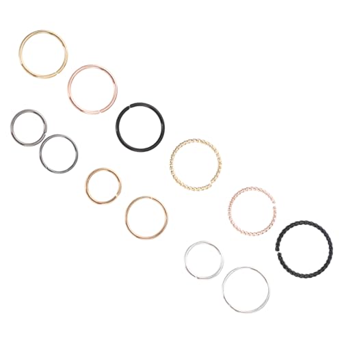 COLLBATH 2 Sätze Kreative Nasenringe Legiertem Material Dekorative Geschlossene Hoops Piercing Leichte Rostbeständige Nasenschmuck Ornamente für Damen und Herren von COLLBATH